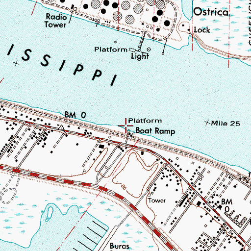 Topographic Map of Buras Revetment, LA