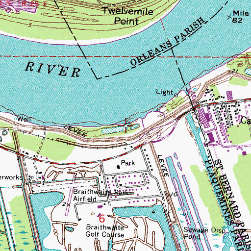 Topographic Map of Caernarvon Crevasse, LA