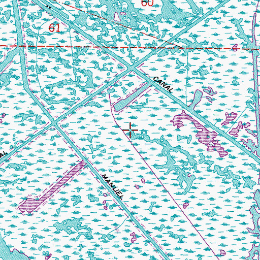Topographic Map of Caskett Bayou Gas Field, LA