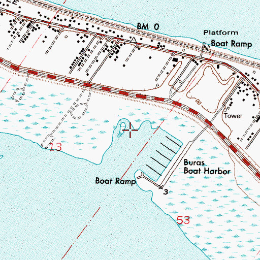 Topographic Map of Cognevich Canal, LA