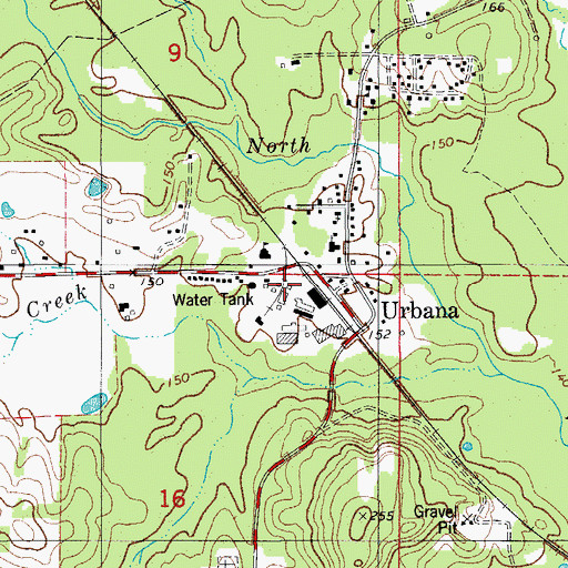 Topographic Map of Urbana, AR