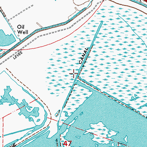 Topographic Map of Fort Jackson Gas Field, LA