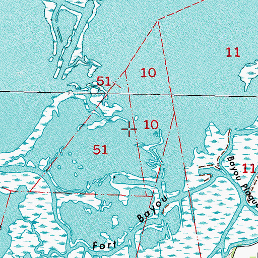 Topographic Map of Fort Saint Philip Gas Field, LA