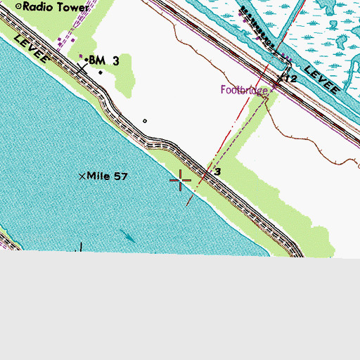 Topographic Map of Harlem Revetment, LA