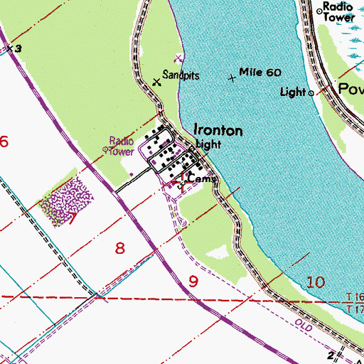 Topographic Map of Ironton Cemetery, LA