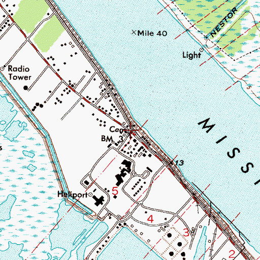 Topographic Map of Johnson Fisher Cemetery, LA