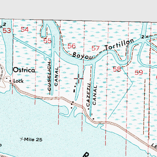 Topographic Map of Mingle Canal, LA