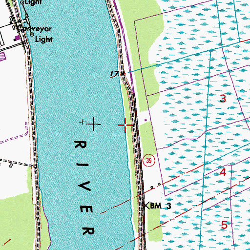 Topographic Map of Monsecour Revetment, LA