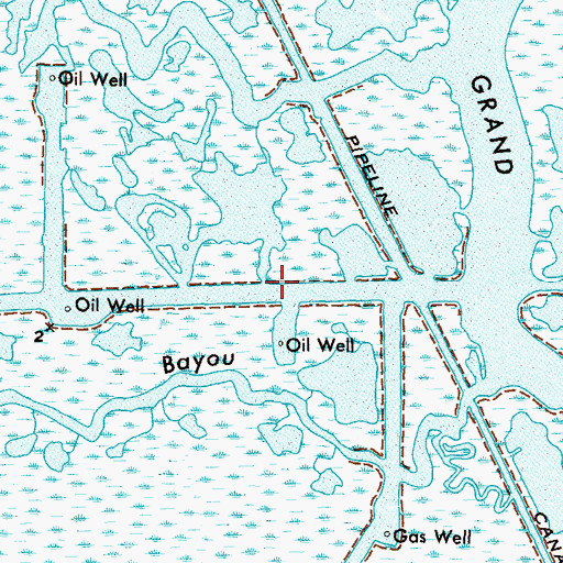 Topographic Map of Nairn Oil Field, LA