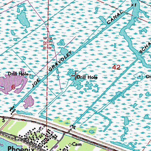 Topographic Map of Phoenix Gas Field, LA