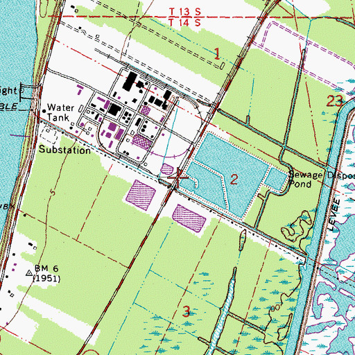 Topographic Map of Port Nickel, LA