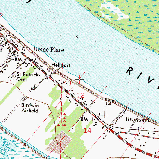 Topographic Map of Port Sulphur Revetment, LA