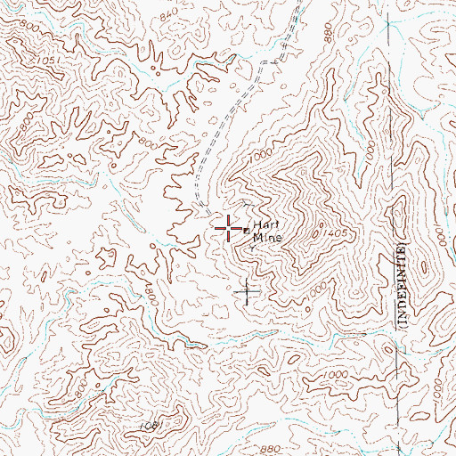 Topographic Map of Hart Mine, AZ