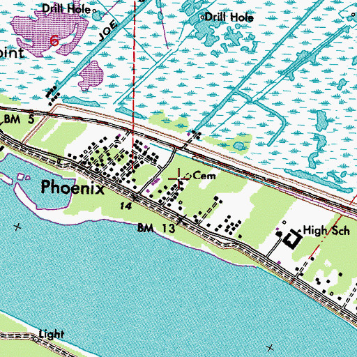 Topographic Map of Saint Joseph Church, LA