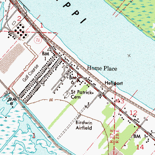 Topographic Map of Saint Patrick Church, LA