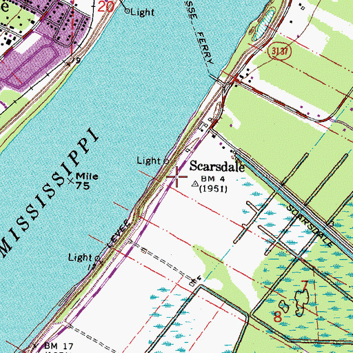 Topographic Map of Scarsdale Cemetery, LA