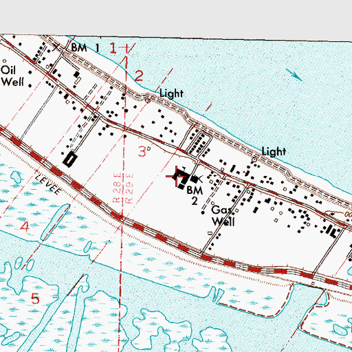 Topographic Map of Sunrise School, LA
