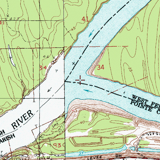 Topographic Map of Red River, LA