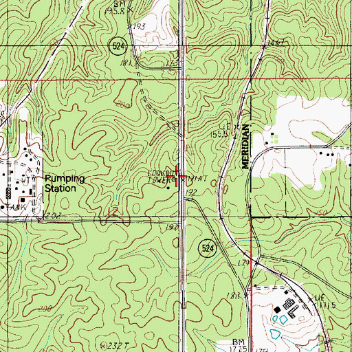 Topographic Map of Antonia Lookout Tower, LA