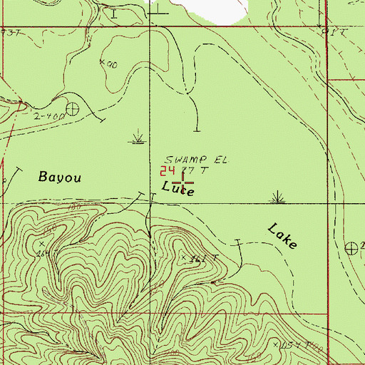 Topographic Map of Bayou Luce Lake, LA