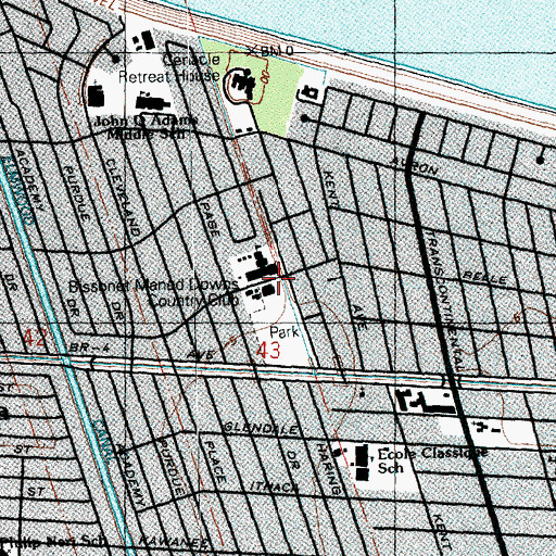 Topographic Map of Bissonet Maned Downs Country Club, LA
