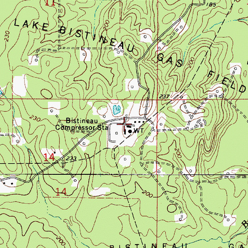 Topographic Map of Bistineau Compressor Station, LA