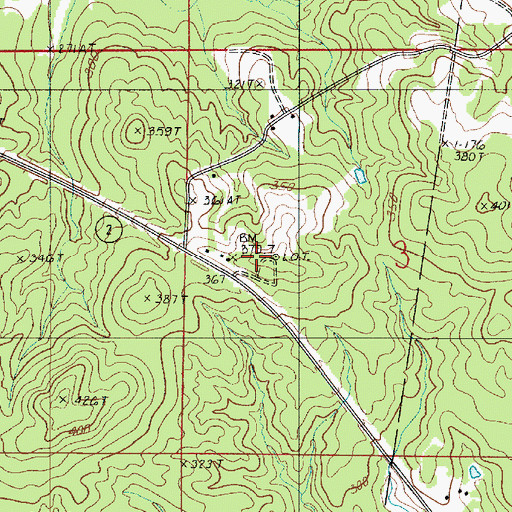 Topographic Map of Blackburn Lookout Tower, LA