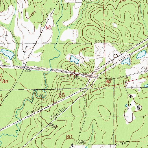 Topographic Map of Clinton Lookout Tower, LA