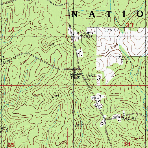 Topographic Map of Colfax Lookout Tower, LA