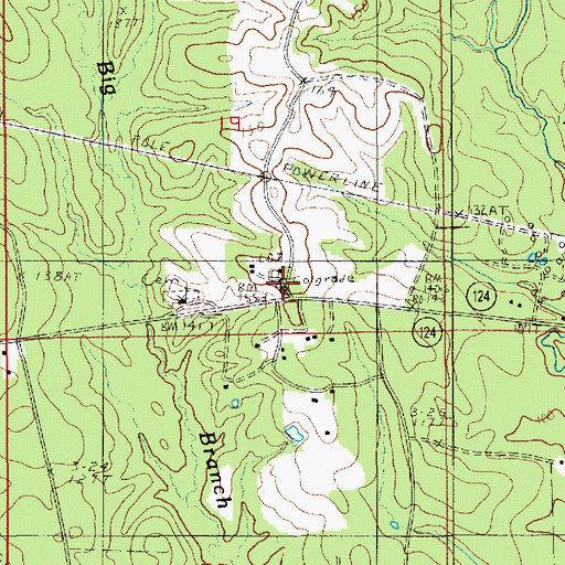 Topographic Map of Colgrade Lookout Tower, LA
