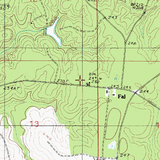Topographic Map of Evans Lookout Tower, LA