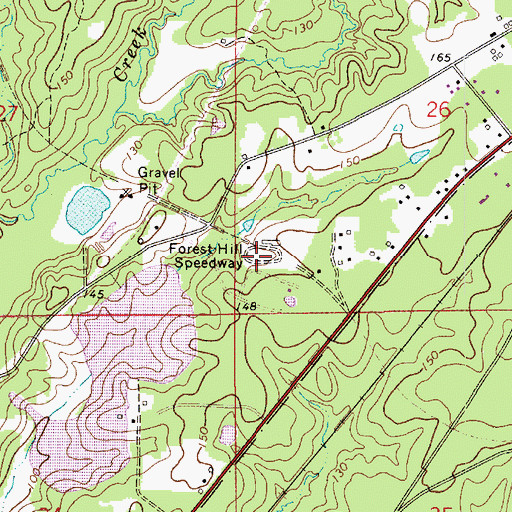 Topographic Map of Forest Hill Speedway, LA