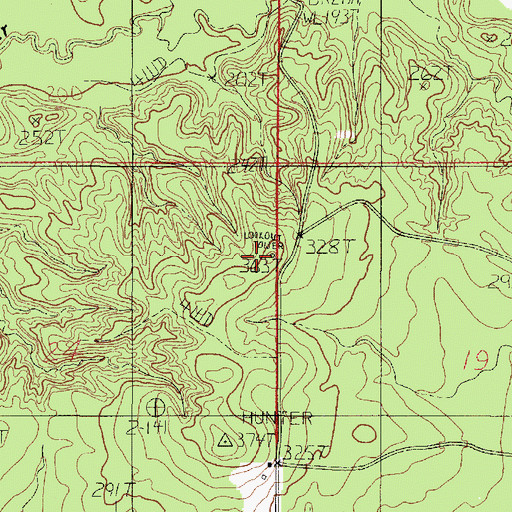 Topographic Map of Hunter Lookout Tower, LA