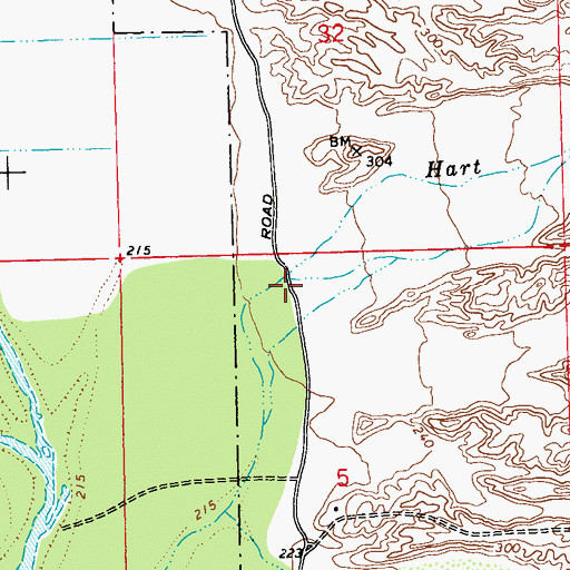 Topographic Map of Hart Mine Wash, AZ