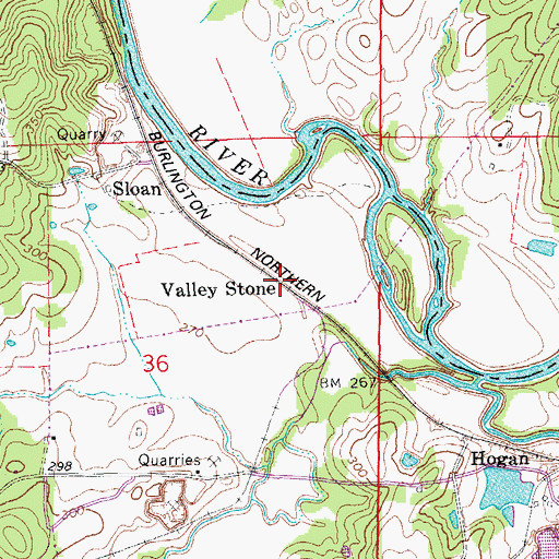 Topographic Map of Valley Stone, AR