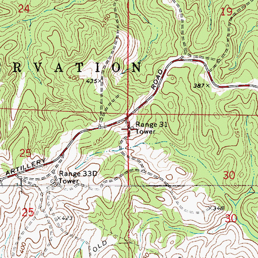 Topographic Map of Range 31 Tower, LA