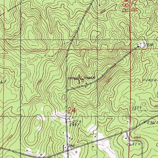 Topographic Map of Sailes Lookout Tower, LA