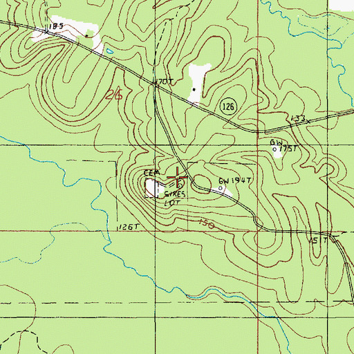 Topographic Map of Sikes Lookout Tower, LA