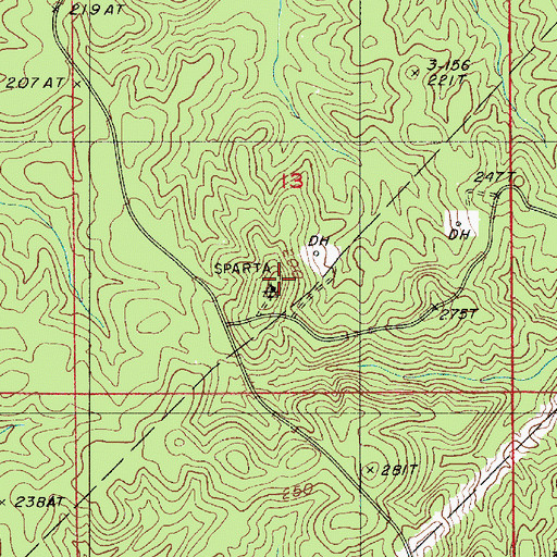 Topographic Map of Sparte Lookout Tower, LA
