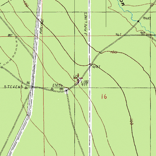 Topographic Map of Stevenson Lookout Tower, LA