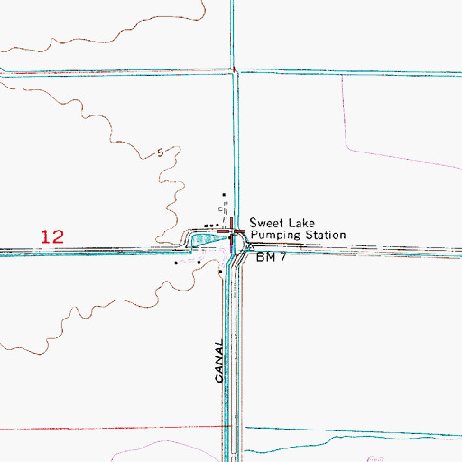 Topographic Map of Sweet Lake Pumping Station, LA