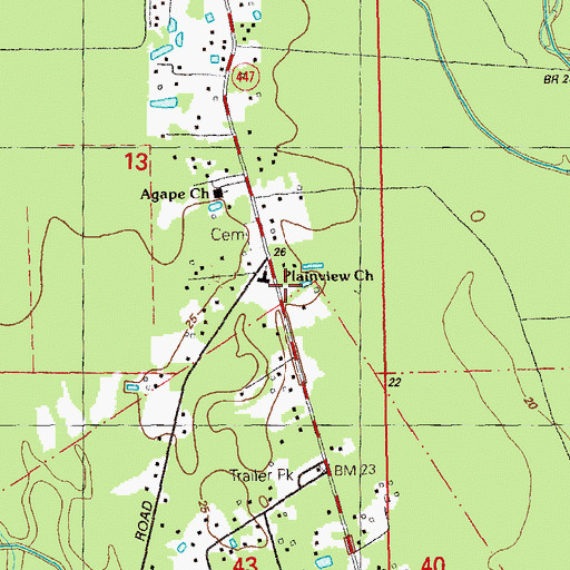 Topographic Map of Walker Lookout Tower, LA