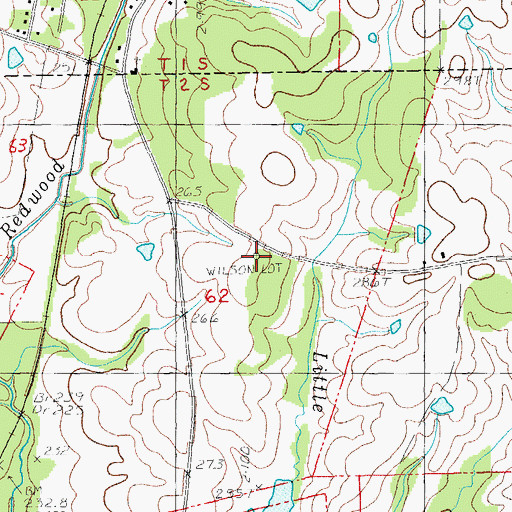 Topographic Map of Wilson Lookout Tower, LA