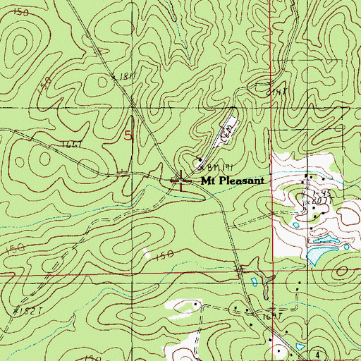 Topographic Map of Mount Pleasant, LA