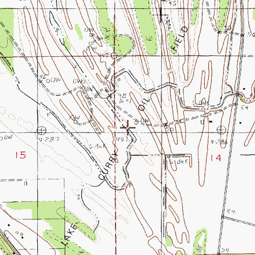 Topographic Map of Lake Curry Oil Field, LA