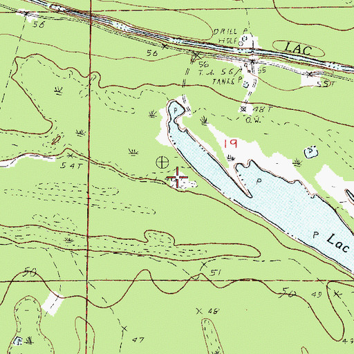 Topographic Map of Lake Ophelia Oil Field, LA
