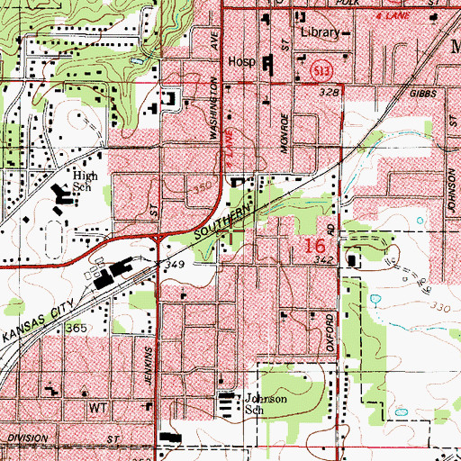 Topographic Map of Jaycees Park, LA