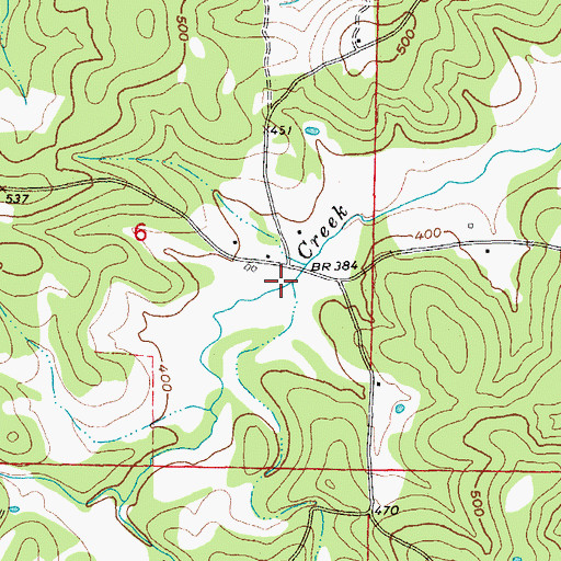 Topographic Map of Vance Branch, AR