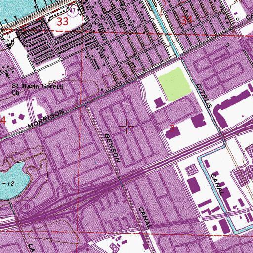 Topographic Map of Huntington Park, LA