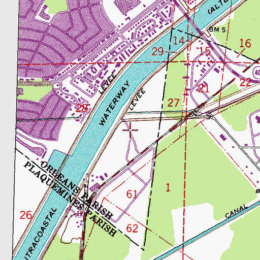 Topographic Map of Intracoastal Industrial Park, LA
